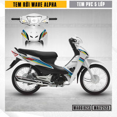 Tem chế Wave Alpha mẫu S màu xanh cam