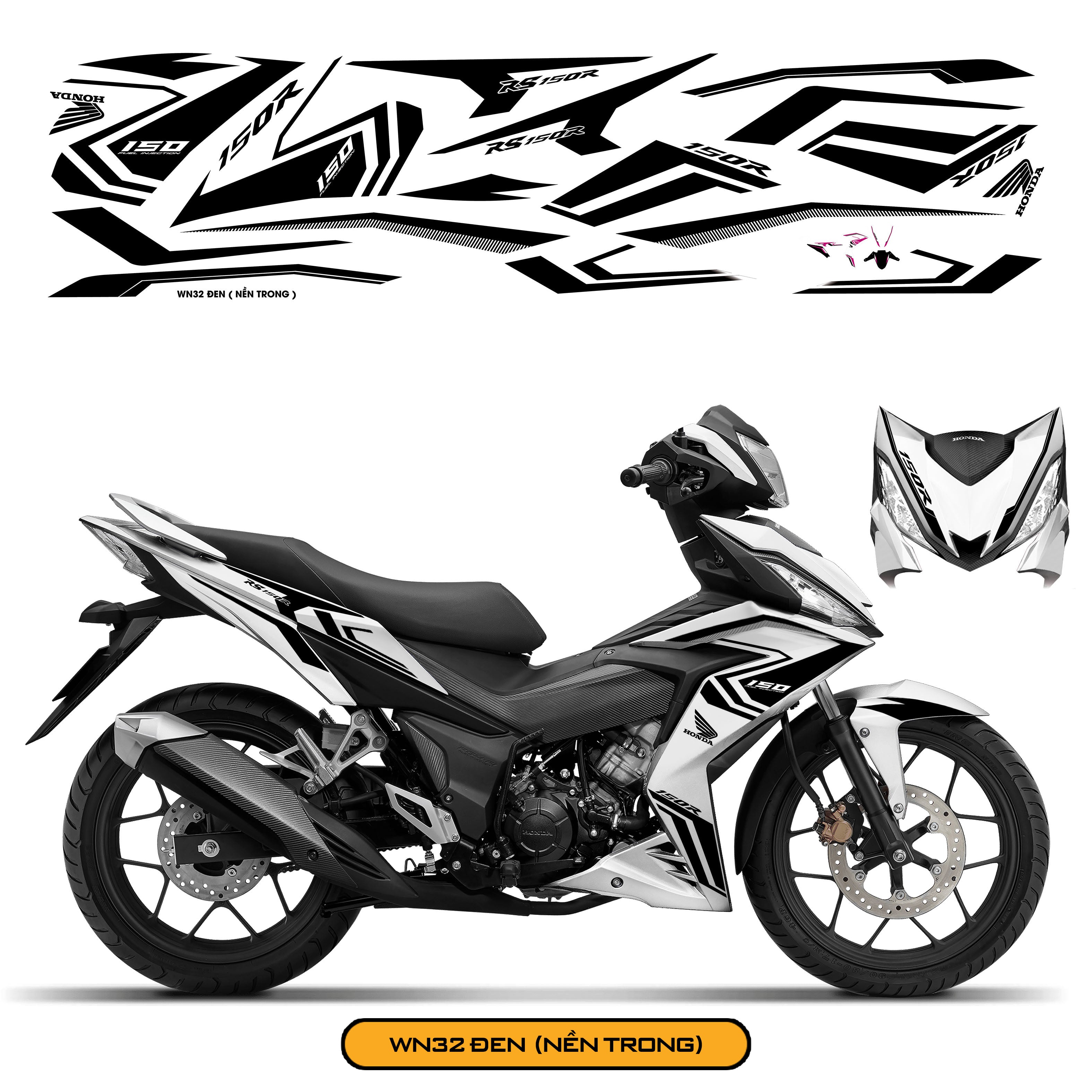 Tem Xe Winner 150 Thiết Kế Phong Cách màu đen