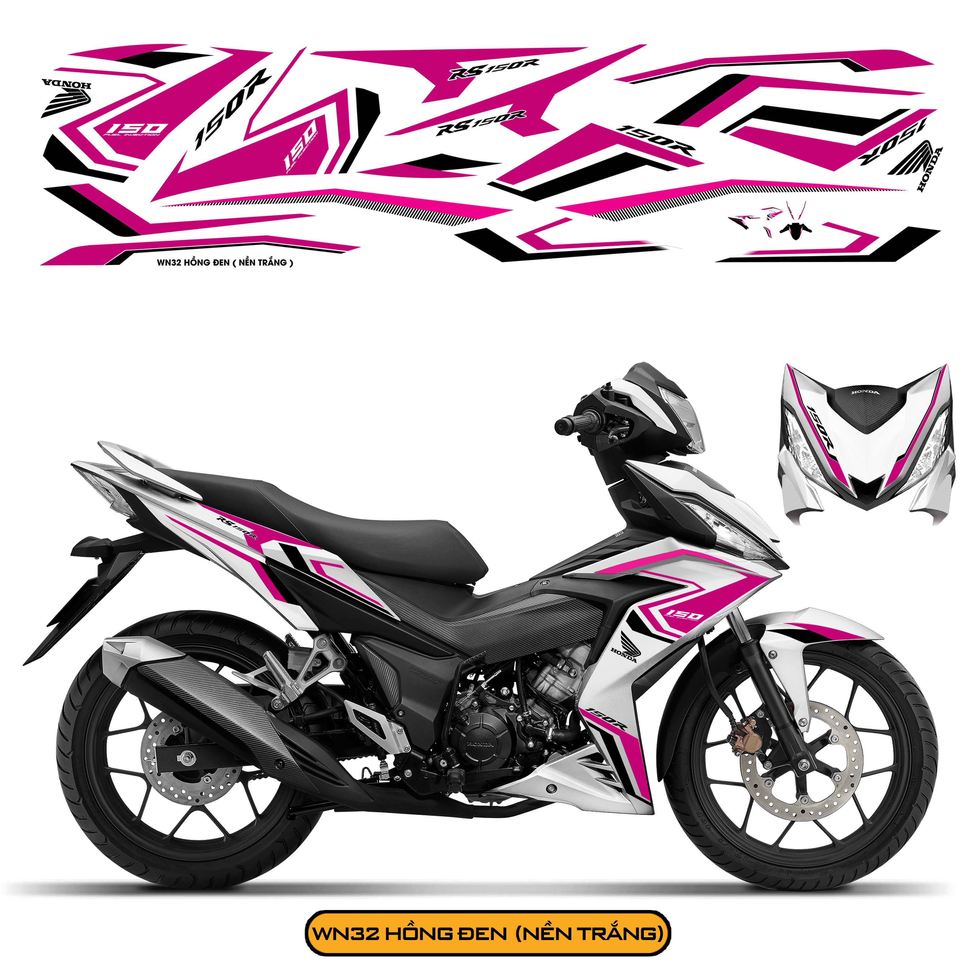 Tem Xe Winner 150 Thiết Kế Phong Cách màu hồng