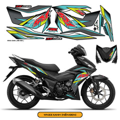 Tem Xe Winner 150 Thiết Kế Sport màu xanh