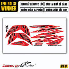 Tem Xe Winner 150 | WN34 | Thiết Kế Ngọn Lửa Cách Điệu