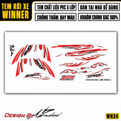 Tem Xe Winner 150 | WN34 | Thiết Kế Ngọn Lửa Cách Điệu