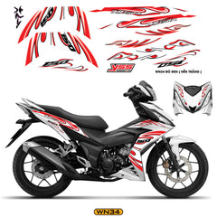 Tem Xe Winner 150 Thiết Kế Ngọn Lửa Cách Điệu màu đỏ