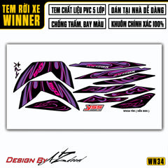 Tem Xe Winner 150 | WN34 | Thiết Kế Ngọn Lửa Cách Điệu