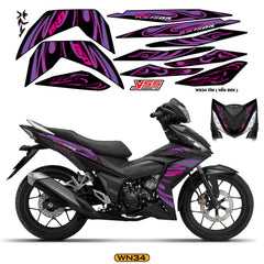 Tem Xe Winner 150 Thiết Kế Ngọn Lửa Cách Điệu màu tím