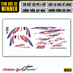 Tem Xe Winner 150 | WN34 | Thiết Kế Ngọn Lửa Cách Điệu