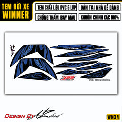 Tem Xe Winner 150 | WN34 | Thiết Kế Ngọn Lửa Cách Điệu