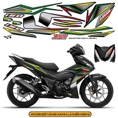 Tem Xe Winner 150 Thiết Kế Sáng Tạo màu đỏ vàng xanh lá