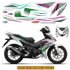 Tem Xe Winner 150 Thiết Kế Sáng Tạo màu hồng xanh