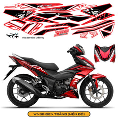 Tem Xe Winner 150 Thiết Kế Mạnh Mẽ màu đen trắng