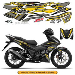 Tem Xe Winner 150 Thiết Kế Mạnh Mẽ màu vàng xám