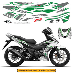 Tem Xe Winner 150 Thiết Kế Mạnh Mẽ màu xám xanh lá