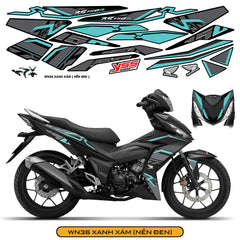 Tem Xe Winner 150 Thiết Kế Mạnh Mẽ màu xanh xám