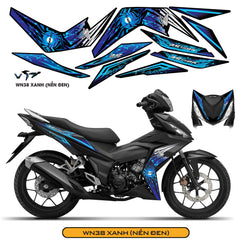 Tem Xe Winner 150 Mẫu RS150 màu xanh