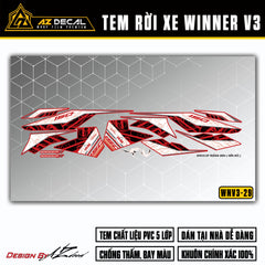 Chi tiết mẫu decal dán xe Winner X v3 đỏ