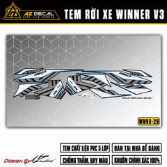 Tem xe Winner X v3 trắng xanh (nền đen)