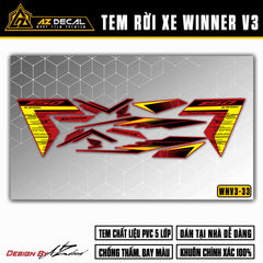 Tem dán xe Winner V3 đỏ mẫu Limited Edition