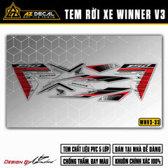 Tem rời Winner X V3 đỏ đen nền trong