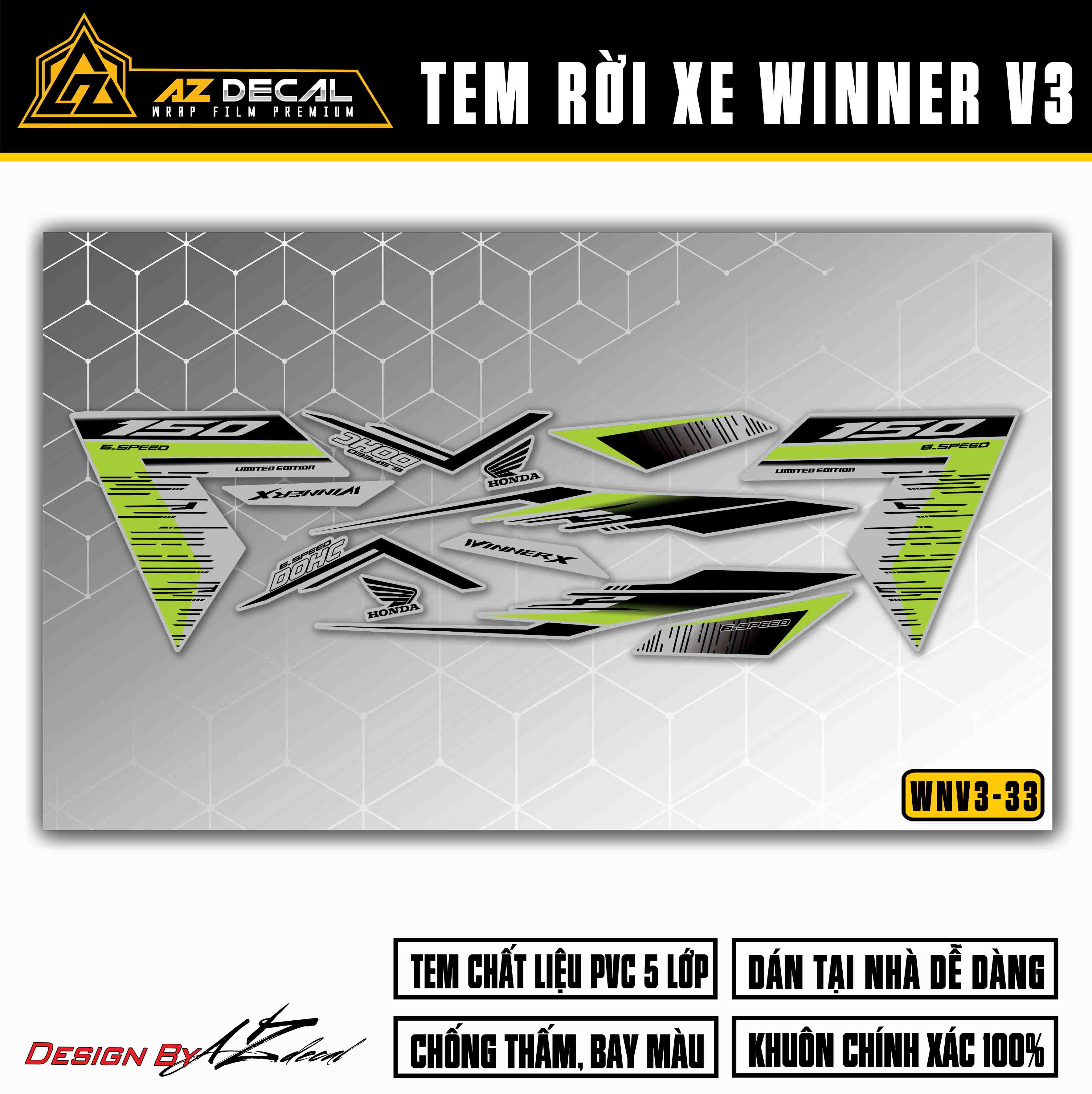 Chi tiết mẫu tem Winner v3 Limited Edition