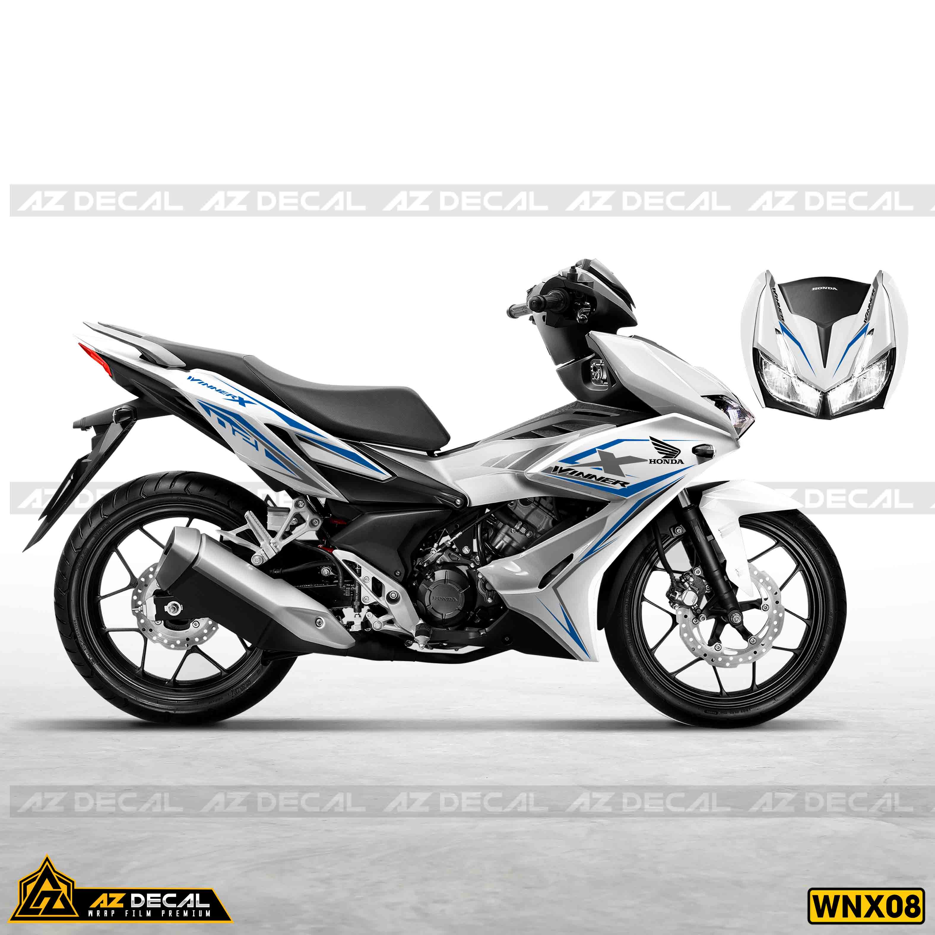 Tem xe Winner X trắng cách điệu