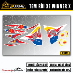 Tem rời Winner X xanh đỏ (nền trắng) mẫu Malaysia