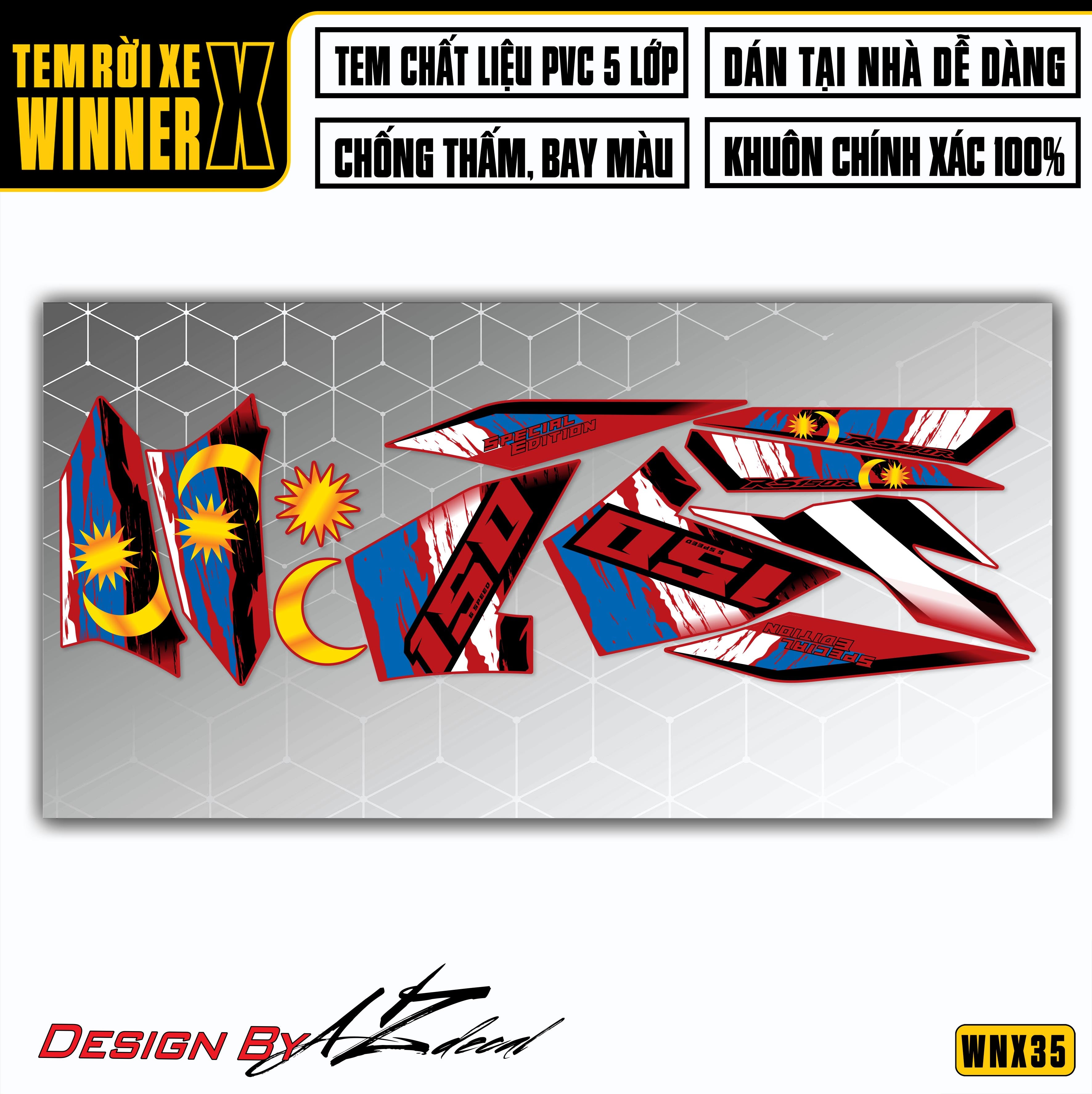 Từng tem dán trong bộ Special Edition cho Winner X đỏ