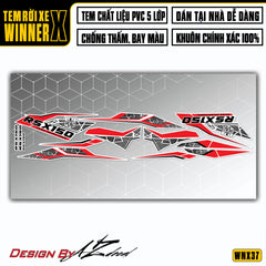 Chi tiết tem dán Winner X trằn chủ đề RSX150