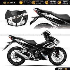 Decal trùm xe Winner X phong cách Repsol màu đen trắng
