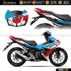 Tem trùm Winner X - Winner V2 phong cách Repsol màu xanh đỏ