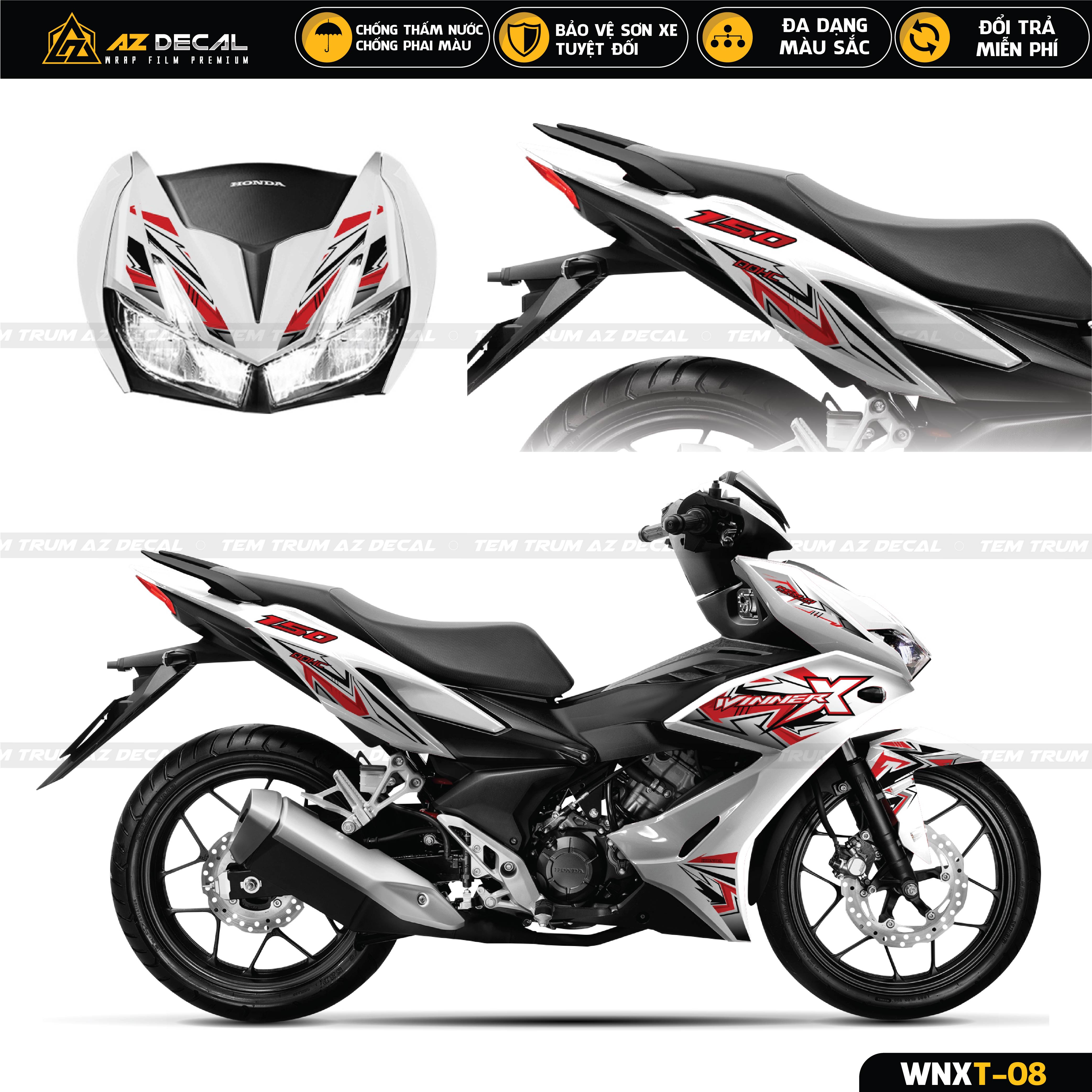 Tem đấu Winner X trắng phong cách tia sét