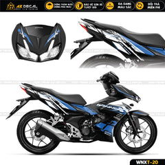 Decal dán trùm xe Winner X màu xanh dương đen