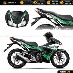 Tem trùm xe Winner X màu xanh đen đẹp