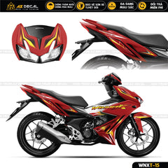 Tem dán xe Winner X đẹp mẫu tia lửa điện đỏ