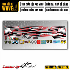 Tem Wave A xám đen (nền đỏ) mẫu RS100