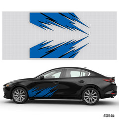 Tem dán xe ô tô đẹp màu xanh dán xe đen