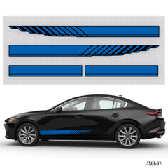 Tem xe ô tô đẹp màu xanh dương dán xe đen