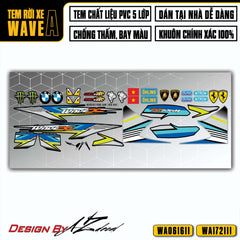 Decal dán xe Wave A 110 100 đẹp màu xanh xám