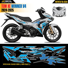 Tem Xe Winner V4 Mẫu WNV4-04 Xanh Đen