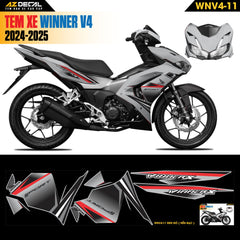 Tem Xe Winner V4 Mẫu WNV4-11 Đen Đỏ