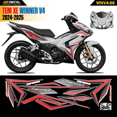 Tem Xe Winner V4 Mẫu WNV4-08 Đỏ Đen