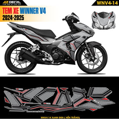 Tem Xe Winner V4 Mẫu WNV4-14 Đỏ Đen