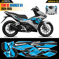 Tem Xe Winner V4 Mẫu WNV4-12 Xanh Đen