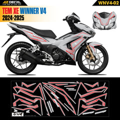 Tem Xe Winner V4 Mẫu WNV4-02 Đỏ