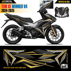 Tem Xe Winner V4 Mẫu WNV4-08 Vàng Xám
