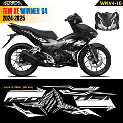 Tem Xe Winner V4 Mẫu WNV4-10 Trắng