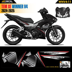 Tem Xe Winner V4 Mẫu WNV4-11 Xám Đen