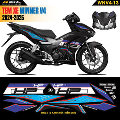 Tem Xe Winner V4 Mẫu WNV4-13 Xanh Đỏ