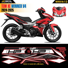 Tem Xe Winner V4 Mẫu WNV4-13 Trắng Đen