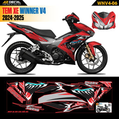 Tem Xe Winner V4 Mẫu WNV4-06 Đen Xám
