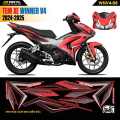 Tem Xe Winner V4 Mẫu WNV4-08 Xám Đen
